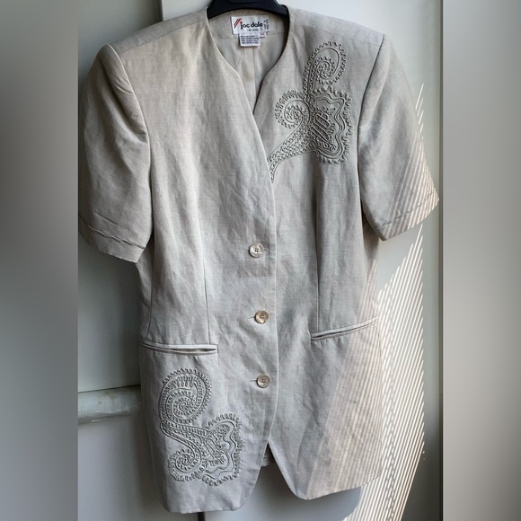 EUC vintage linen tunic suit jacket - Picture 1 of 12